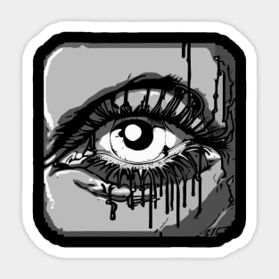 Comic Style Staring Eye Horror Sticker